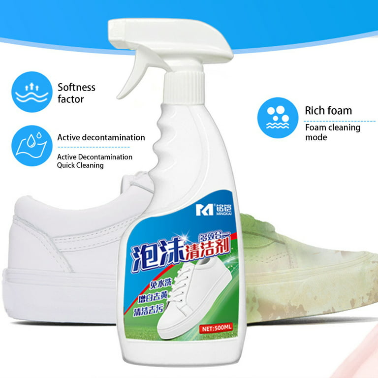 White Shoe Foam Cleaner No-Clean Shoe Bubble Stain Remover Brush Shoe White  Shoe Cleaner 500ml 