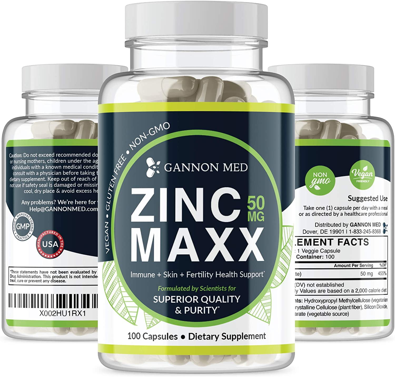 Zinc Maxx Maximum Zinc Gluconate 50 mg per dose 100 Day Supply