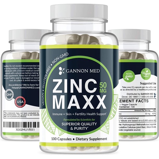 Zinc Maxx Maximum Zinc Gluconate 50 mg per dose 100 Day Supply