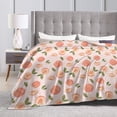 thumbnail image 4 of DouZhe Ultra-Soft Micro Fleece Lightweight Flannel Bed Blanket, Cute Peach Fruit Ornamental Print Cozy Warm Throw Blankets, 50"x40", 4 of 7