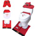 thumbnail image 1 of Juego de 3 juegos de baño navideños, funda para asiento de inodoro y alfombra de Papá Noel, juego T, 1 of 5