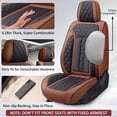 thumbnail image 5 of Fit for Ford Ranger 2024 Seat Cover, Brown Car Seat Covers, Faux Leather 5 Seats Full Set Retain Seatbelt Port Protect and Upgrade Seats, Only for Crew Cab and XLT,XL,LARIAT, Protect Car Seats, 5 of 6