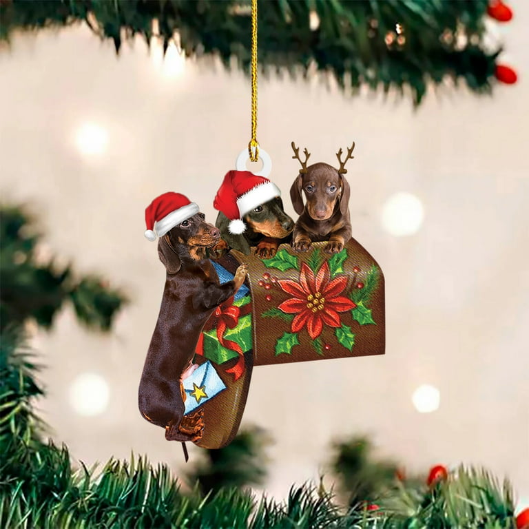 Dachshund christmas decorations deals