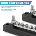 thumbnail image 3 of 6 Way Bus Bar Terminal Block 300V AC/48V DC 130A AC/150A DC Professional Power Distribution Block Bus Bar Durable Auto Marine Power Distribution Earthing Block with Cover for Car, 3 of 7