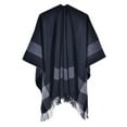 thumbnail image 1 of Women's Plaid Shawl Wraps Open Front Poncho Cape Oversized Sweaters Casual Cardigan Shawls For Fall Winter, 1 of 5