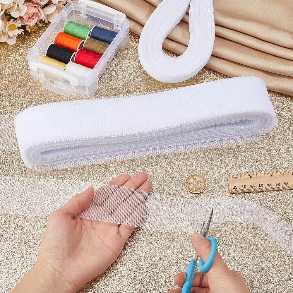 3 Rolls 3 Styles Polyester Gauze Ribbon Clothes Accessories Black 1/2~2 inch(12~50mm) 1 roll/style
