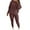 Coffee, variant on Women's Sweater Set 2 Piece Outfits Long Sleeve Knit Crew Neck Pullover Top Drawstring Pants Yoga Leggings Loungewear Pink XL