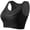 Black, variant on OSOLU Women Hollow Back Yoga Vest Fixed Chest Pad Style Wireless Gathered Sports Bra Workout Sports High Support Comfortable Bralettes Black XL