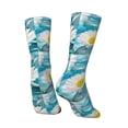 thumbnail image 5 of Uemuo Daisy Flowers Pattern Women's Crew Socks, Soft Durable Breathable Moisture-Wicking with Odor Control Cotton socks, 5 of 9
