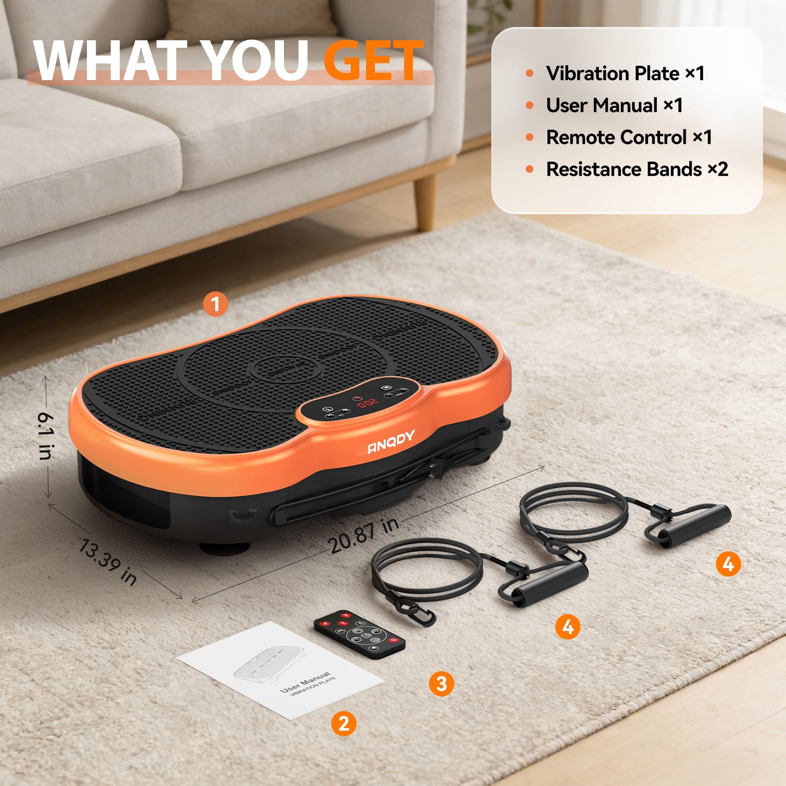 Anqdy Vibration Plate Exercise Machine For Home Fitness & Whole Body Workout 350 lb Weight Capacity