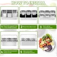 thumbnail image 3 of Countertop Food Serving Display Container, 6 Pan Stainless Steel Food Serving Tray, Buffet Condiment Dispenser Display Rack with Clear Lid & 3 Freezer Boxes, for Restaurant Hotel Kitchen Party, 3 of 7