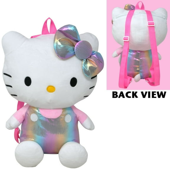 Hello Kitty Shiny Pink 14" Plush Backpack
