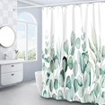 thumbnail image 2 of Sage Green Eucalyptus Shower Curtain, Watercolor Plant Leaf Shower Curtain Set, Botanical Shower Curtains for Bathroom, Waterproof Fabric with 12 Hooks, 72 x 72 Inches, 2 of 6