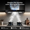 thumbnail image 2 of ROBAM 30" Range Hood 86H1S, 1300 CFM Powerful BLDC Motor Wall Mount & Under Cabinet Kitchen Stove Vent Hood, Touchless Gesture Control, R-Link Smart System, Ducted/Ductless Convertible, 2 of 9