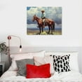 thumbnail image 4 of PIKWEEK Western Cowboy Wall Art Canvas Prints, Old West Decor, Classic Texas Riding Horse Painting, Vintage Poster, Landscape Wall Pictures for Home Decor - Office Living Room, 4 of 4