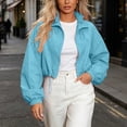 thumbnail image 5 of Thousandth Women's Zip Up Jacket Lightweight Cropped Windbreaker Coat Long Sleeve Drawstring Hoodless Pullover Sporty Outerwear for Women, 5 of 7