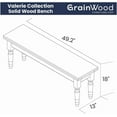 thumbnail image 2 of Grain Wood Furniture Valerie Solid Wood Bench with a Rustic Walnut Finish, 2 of 12