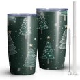 thumbnail image 2 of 20oz Tumblers Dark Green Christmas Tree Pattern Stainless Steel Vacuum Insulated Double Wall Travel Tumbler Cups Mug with Lid and Straw,Cleaning Brush for Cold & Hot Drinks, 2 of 7