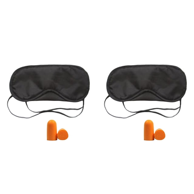 YWIYIUD 2 Sets 7.09 Inch Lightweight Durable Sleeping EyeMasks with Adjustable Strap Suitable for Adults Portable and Practical Light Blocking Eye Cover and Earplugs for Long Wearing During Travel