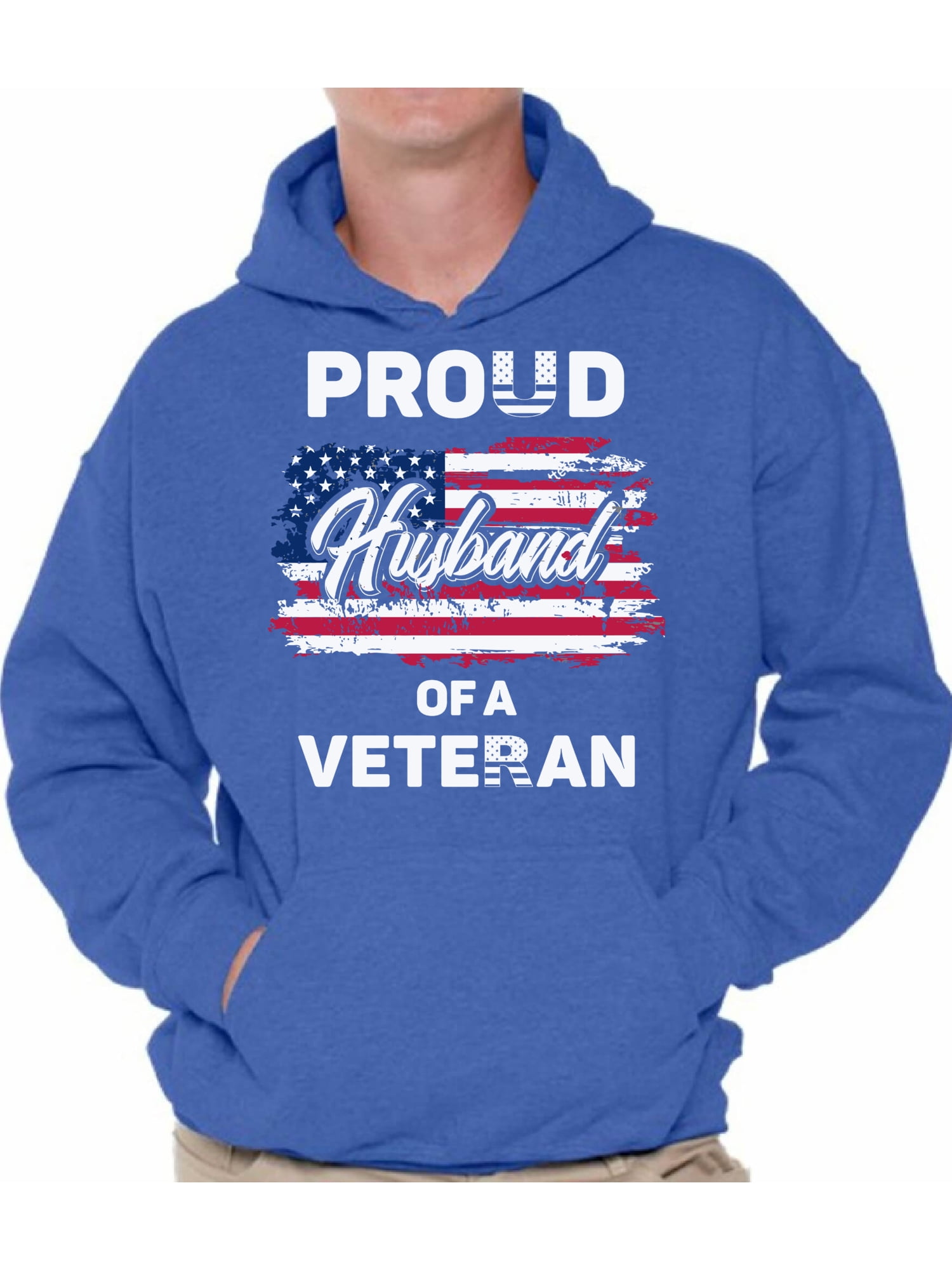 Awkward Styles Proud Husband of a Veteran Hoodie 51 States Veteran Sweater for Husband