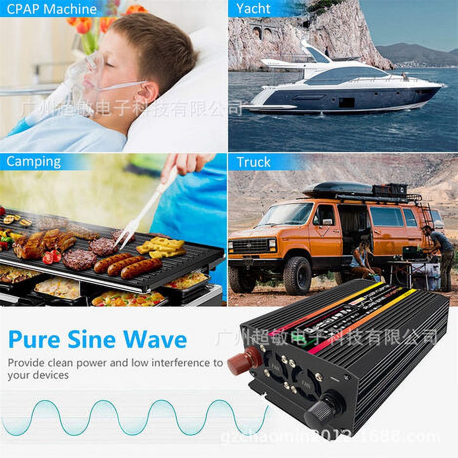 Waver Converter 12v 220v 1500w，Current transformer 12 to 230 waver Cigarette lighter with CA plug