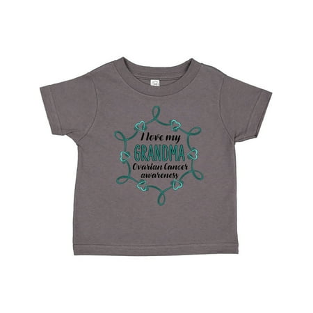

Inktastic I Love My Grandma Ovarian Cancer Awareness Gift Toddler Boy or Toddler Girl T-Shirt