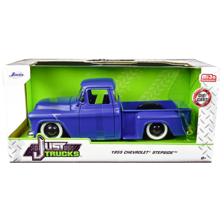 Jada 1955 Chevrolet Stepside Pickup Truck Matt Blue, 1/24
