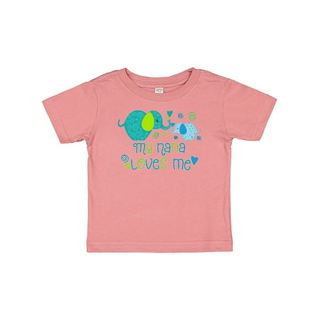 

Inktastic My Nana Loves Me- cute elephants Gift Baby Boy or Baby Girl T-Shirt