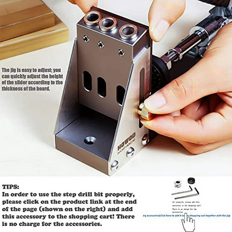 Pocket Hole Jig Kit, Professional and Upgraded All-Metal Pocket