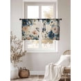 thumbnail image 3 of Vintage Blue Floral Sheer Curtains 54 Inch Length 2 Panels Set Window Treatments, Butterflies Watercolor Flower Tan Rod Pocket Semi Curtains for Living Room/Bedroom/Kitchen Décor, 104"W x 54"L, 3 of 7