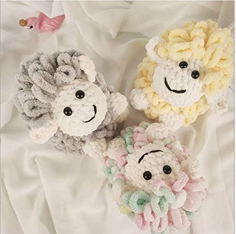 Minzimin 6 Skeins - Total 600g Fun Finger Loops Yarn - Jumbo Polyester Yarn - No Need Hook or Needles Loop Yarn