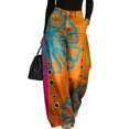 thumbnail image 6 of MVRLSH Women's Wide Leg Pants Comfy Elastic Waist Linen Cropped Lightweight Trousers Designed for Summer Vacation Styling Stretch Dress Casual Flowy Palazzo Pants Multicolor - L, 6 of 7