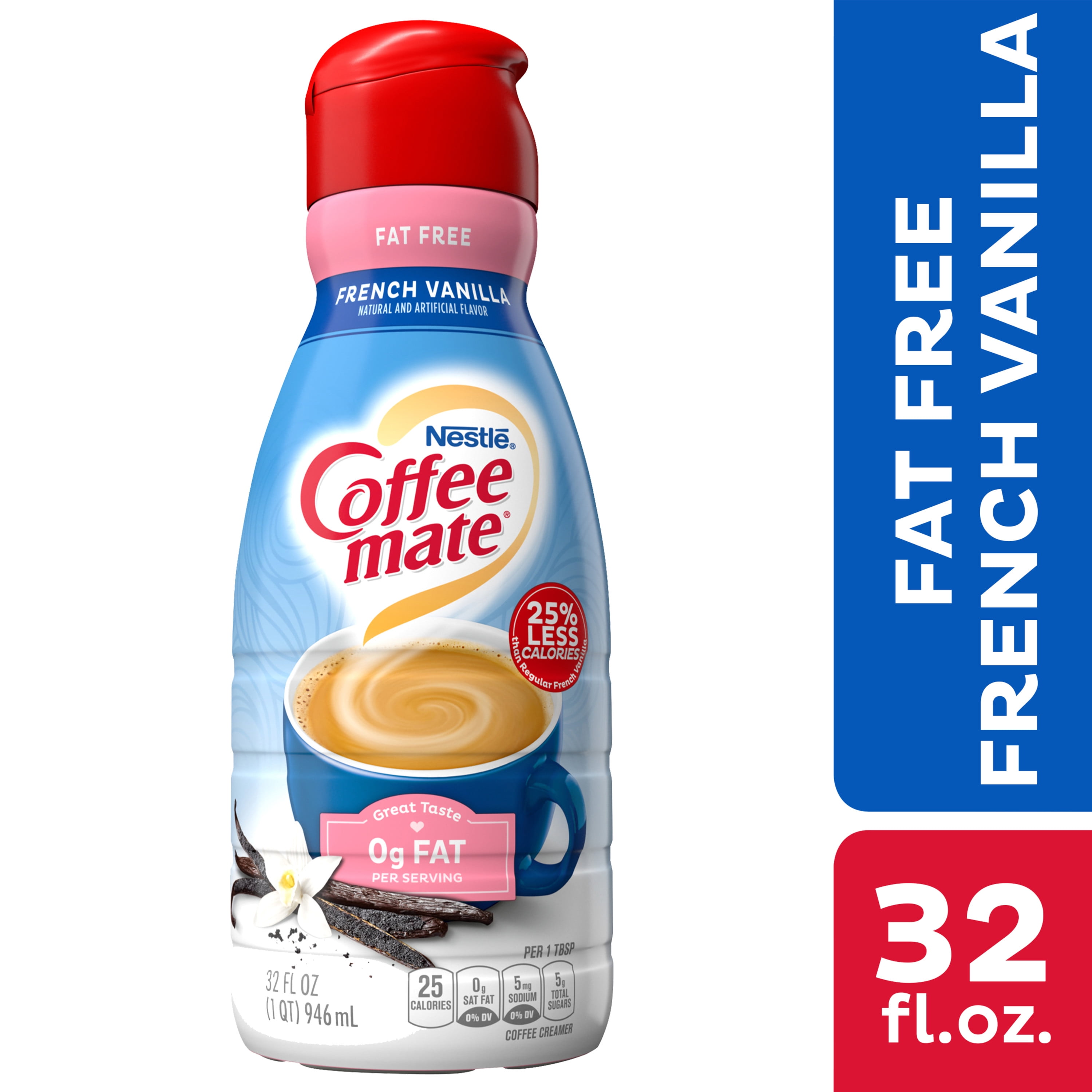 Nestle Coffee mate French Vanilla Fat Free Liquid Coffee Creamer 32 fl