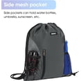 thumbnail image 6 of Drawstring Backpack Sports Gym Bag with Mesh Pockets, Water-Resistant String Backpack Cinch Sack for Men Women, Large Capacity Athletic Sackpack for Travel, Swimming, Cycling(Gray), 6 of 8