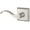 Silver, variant on Baldwin Reserve ENCURLTSR150 Entry Handleset Left Hand Curve Lever and Traditional Square Rose Satin Nickel Finish