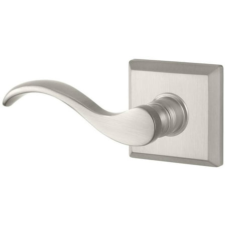Baldwin Reserve HDCURLTSR150 Half Dummy Handleset Left Hand Curve Lever and Traditional Square Rose Satin Nickel Finish
