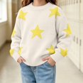 thumbnail image 2 of WAVSUF Girls Sweater, Loose Fit Cartoon Printed Crew Neck Fall Warm Casual Pullover White 6, 2 of 7