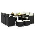 thumbnail image 1 of Gymax 11PCS Dining Set Space-saving Wicker Chairs & Tempered Glass Table Patio, 1 of 7