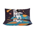 thumbnail image 3 of 3 Pcs Soft Bedding Set, Includes 1 Duvet Cover with Zipper And 2 Pillow,Shams Cartoon Space Astronaut King(102"×90"), 3 of 8