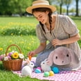 thumbnail image 1 of Bolsa de conejo de peluche de Pascua, bolso cruzado, pequeña mochila, bolso de orejas de conejo grandes, rosa, 1 of 6