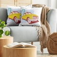 thumbnail image 5 of Ambesonne Vintage Throw Pillow Cover 2 Pack, Old Car Grunge Art, 18", Yellow Turquoise, 5 of 5