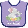 thumbnail image 3 of Inktastic I'll Never Forget That My Papa Loves Me with Cute Elephants Boys or Girls Baby Bib, 3 of 4