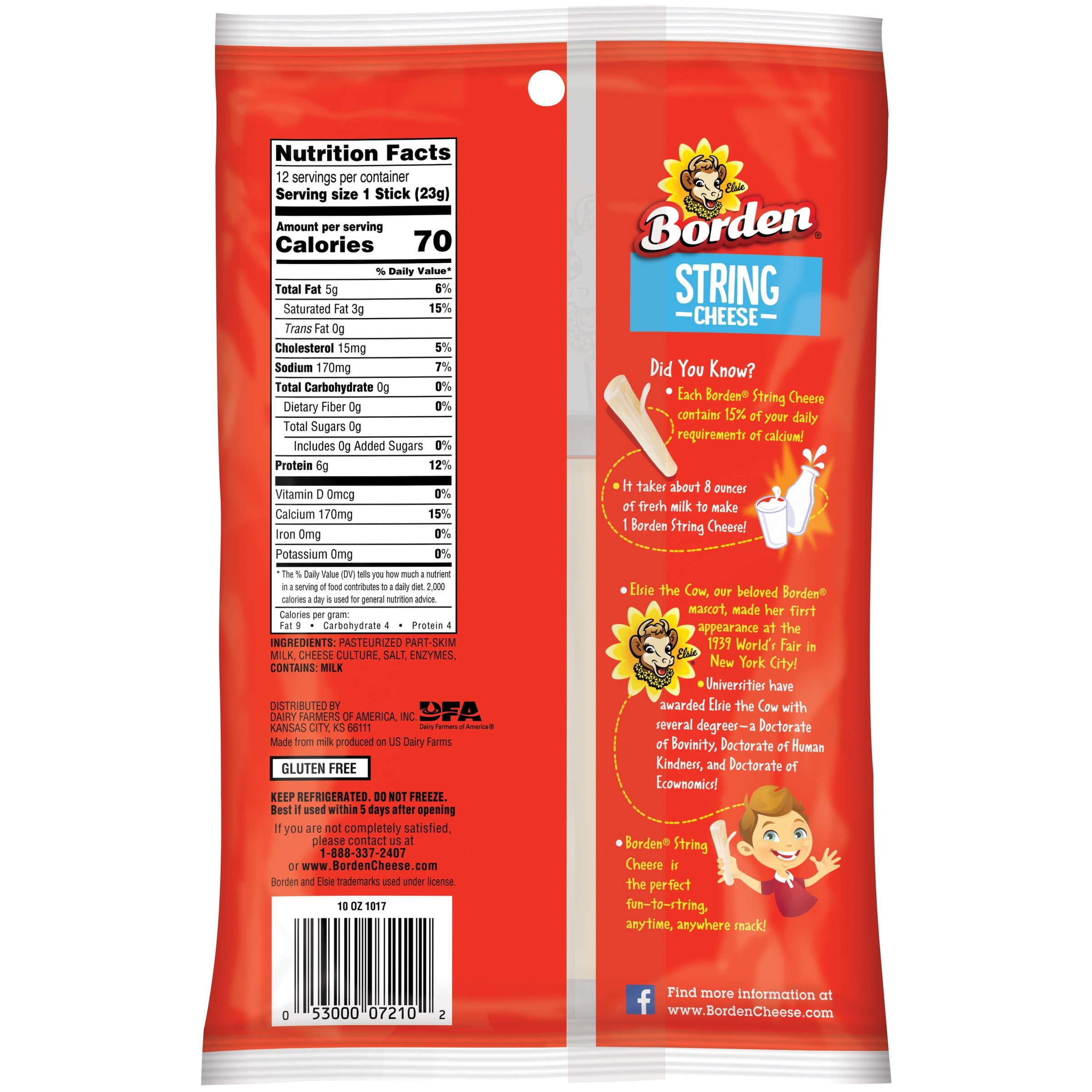 Borden Mozzarella String Cheese Nutrition Information Besto Blog