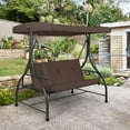 thumbnail image 2 of Topbuy 3 Person Porch Swing Hammock Bench Chair Outdoor with Canopy Brown, 2 of 6