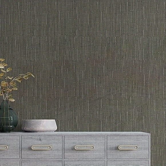 LOVEVER Gray Grasscloth Peel and Stick Wallpaper Removable Faux Grasscloth Wallpaper Self Adhesive Linen Textured Wallpaper Grasscloth Gray Contact Paper for Cabinets Walls Drawer Liner 1