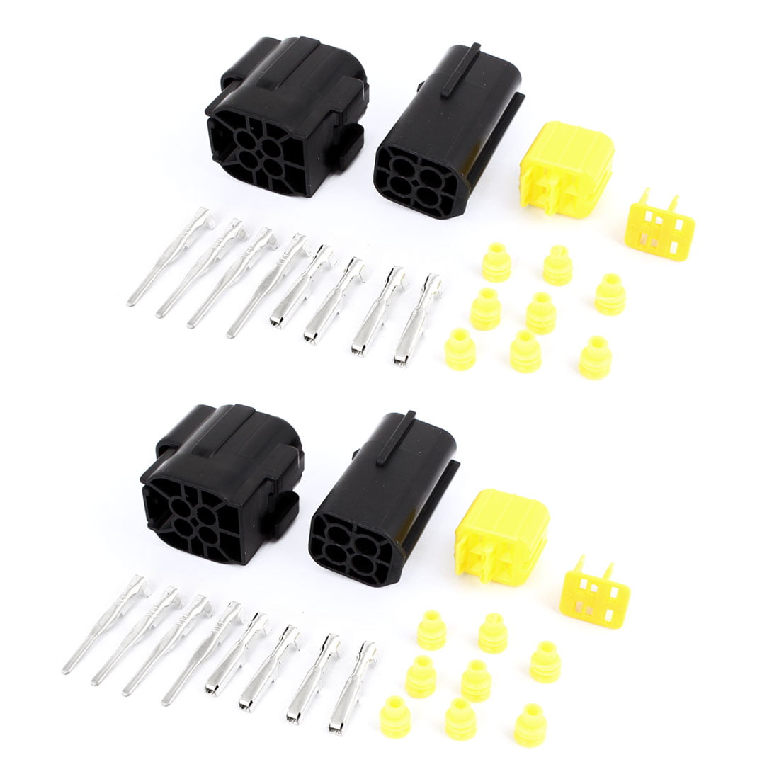 2 Set 4 Pin Waterproof Electrical Wire Connector Car Terminal Plug Kit HID Auto 