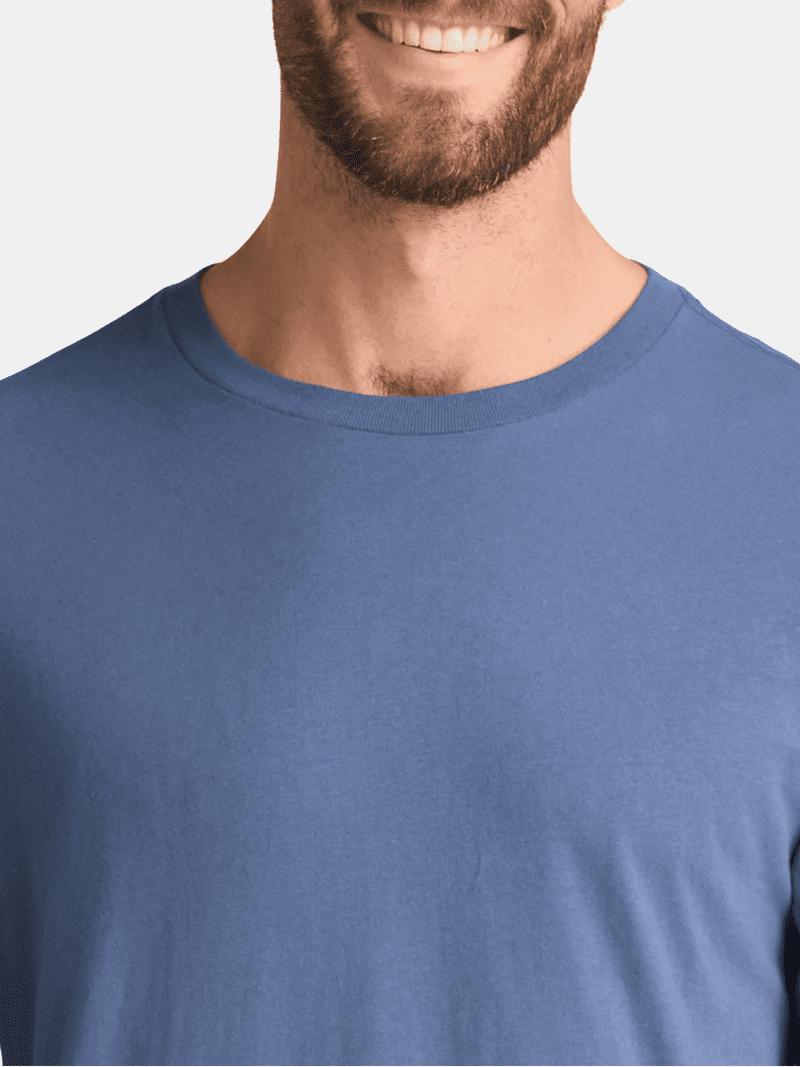 George Men's and Big Men's Cotton Crewneck Tee with Long Sleeves
