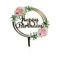 thumbnail image 1 of Birthday Cake Topper Acrylic Birthday Cupcake Decoration with Acrylic birthday Cake Topper Flower Pattern Gold Cake Topper with Letters, 1 of 8