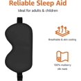 thumbnail image 2 of Genuine Natural Mulberry Silk Eye Mask, Curved Sleep Mask with Adjustable Strap, Black, 2 of 4