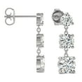 thumbnail image 2 of Charles & Colvard 14K White Gold Moissanite 5.5mm Round Dangle Earrings 2.18cttw DEW, 2 of 9